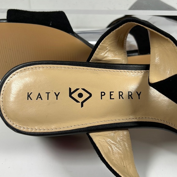 Size 10 Katy Perry Ankle Strap Heeled Black Sandals - The Albee - Picture 7 of 11